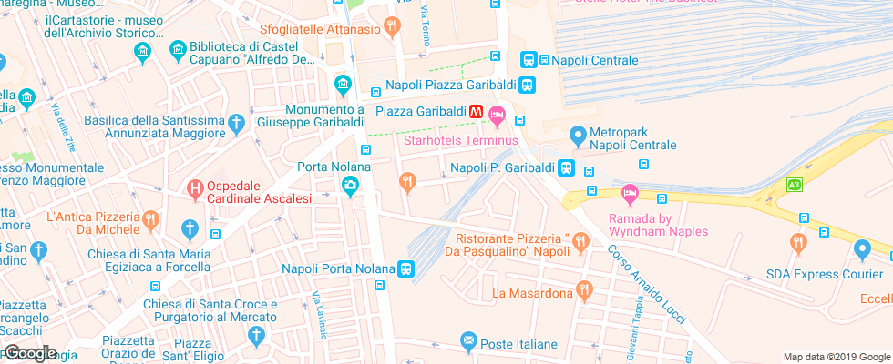 Отель Ibis Styles Napoli Garibaldi на карте Италии