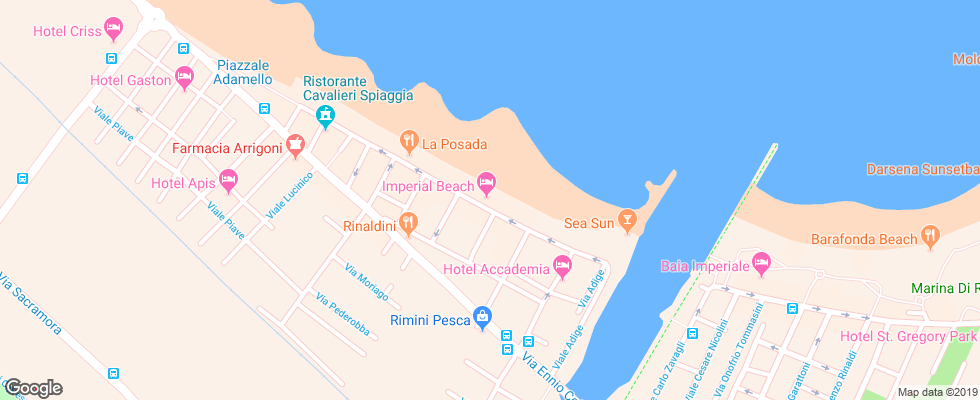 Отель Imperal Beach на карте Италии