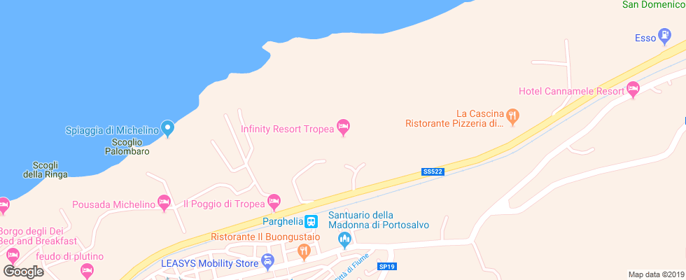 Отель Infinity Resort Tropea на карте Италии