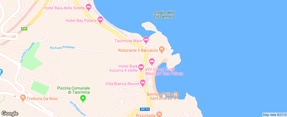 Отель Ipanema Taormina на карте Италии