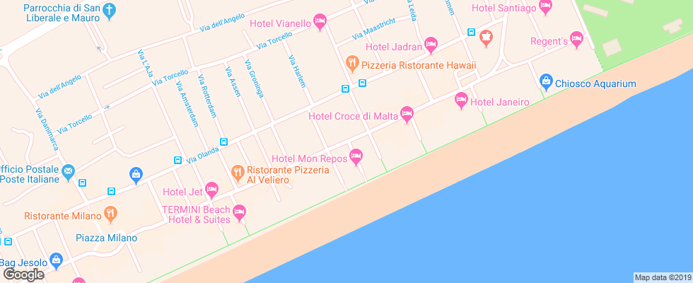 Отель Kennedy Lido Jesolo на карте Италии