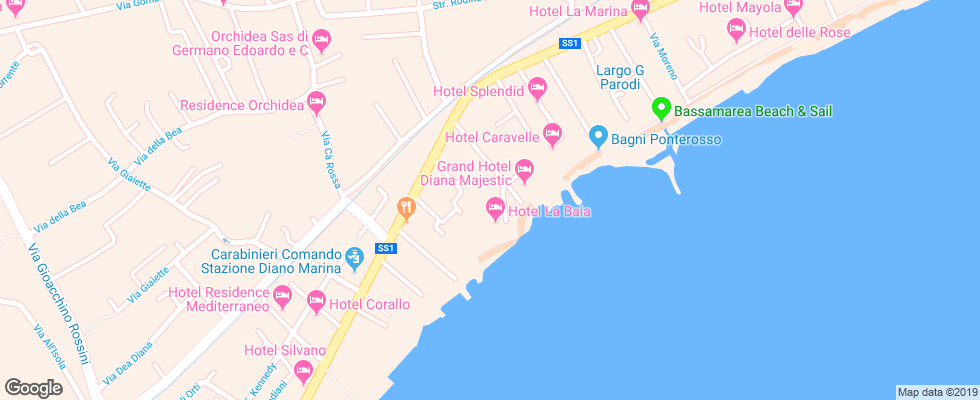 Отель Kristall Diano Marina на карте Италии