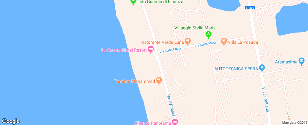 Отель Le Ancore Resort на карте Италии