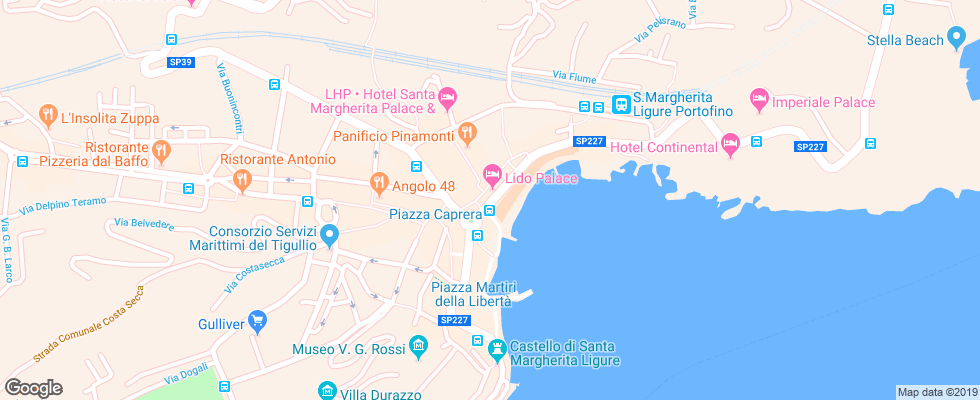 Отель Lido Palace Santa Margherita на карте Италии