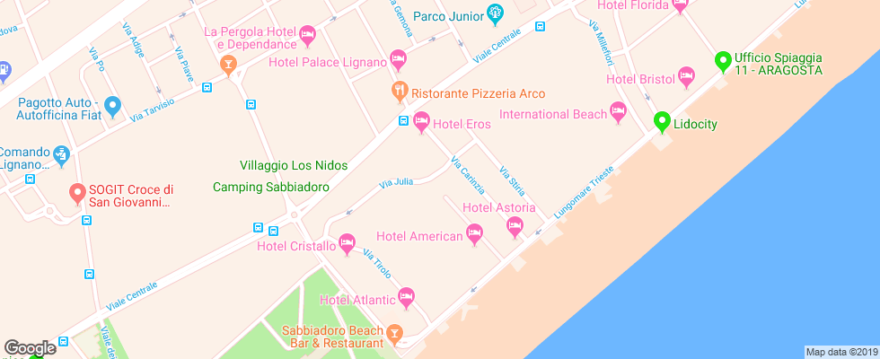 Отель Lucerna Apt Lignano на карте Италии