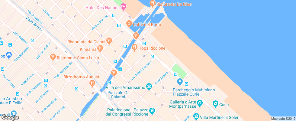 Отель Maestrale Suite Riccione на карте Италии