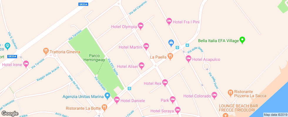Отель Martini Lingano на карте Италии