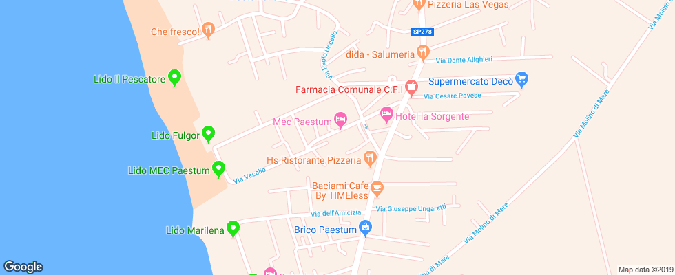 Отель Mec Paestum на карте Италии