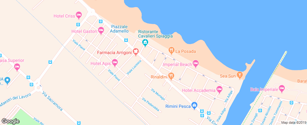 Отель Mediterraneo на карте Италии