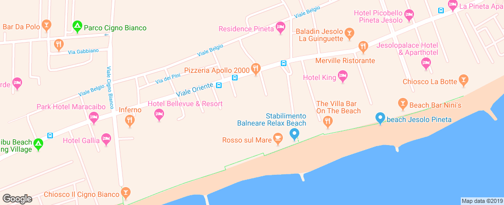 Отель Mediterraneo Lido Jesolo на карте Италии
