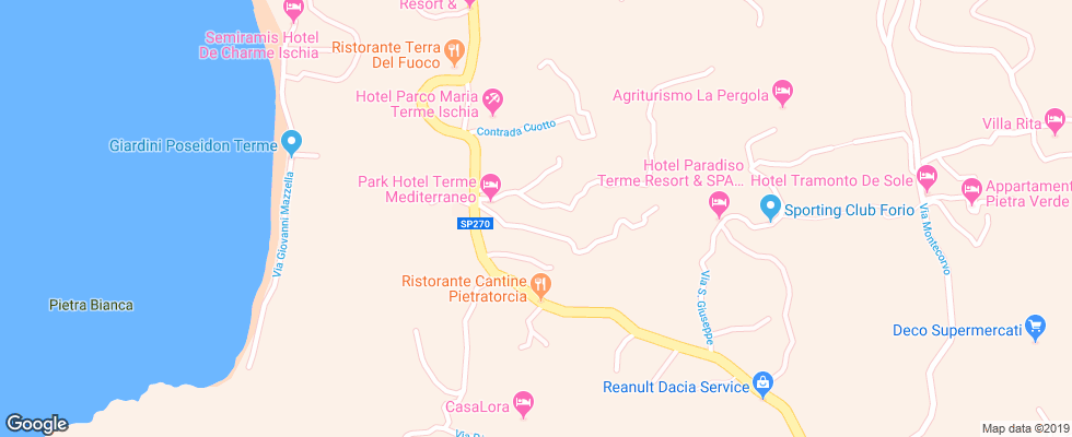 Отель Mediterraneo Terme Park на карте Италии