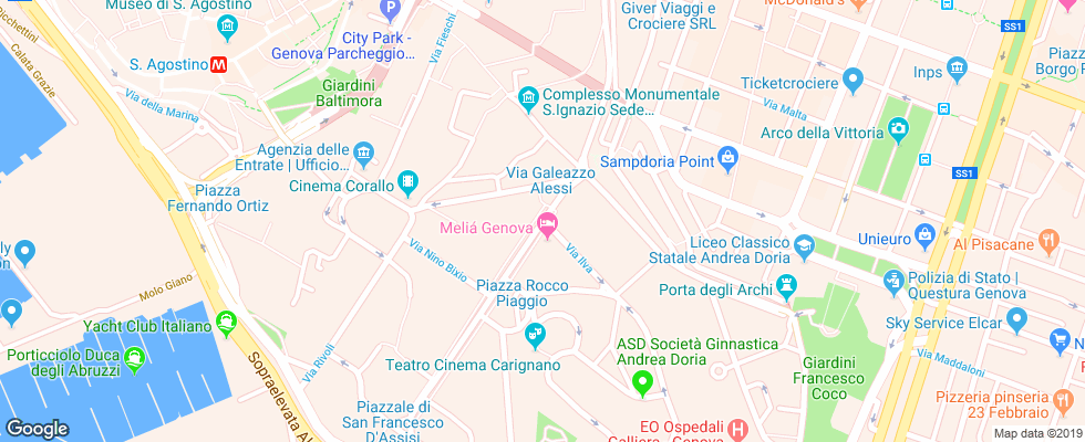 Отель Melia Genova на карте Италии