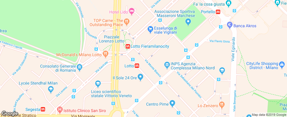 Отель Melia Milano на карте Италии