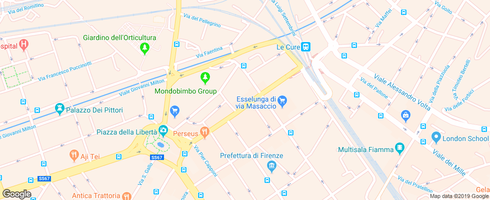 Отель Meridiana Florenze на карте Италии