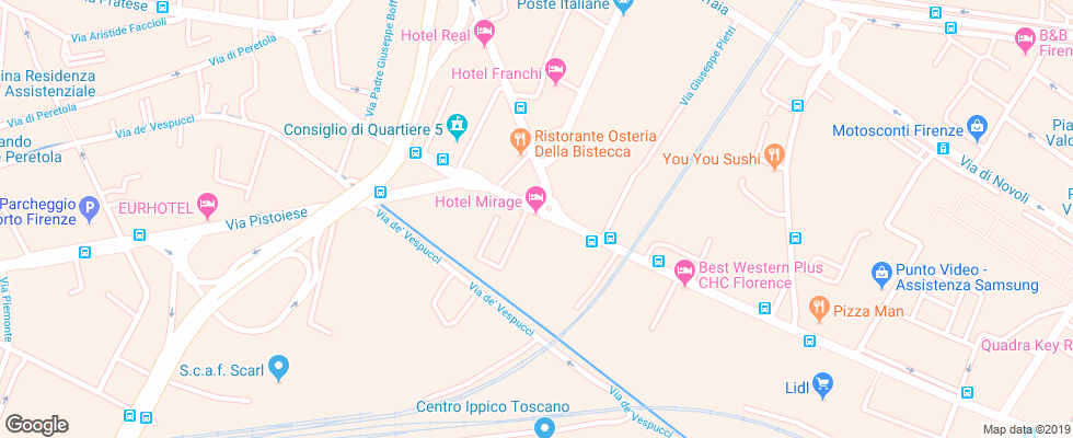 Отель Mirage Florence на карте Италии