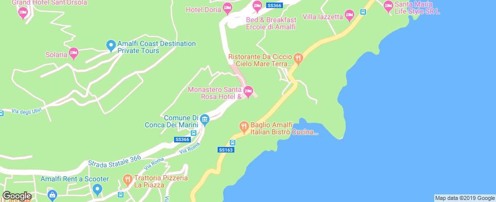 Отель Monastero Santa Rosa Hotel & Spa на карте Италии