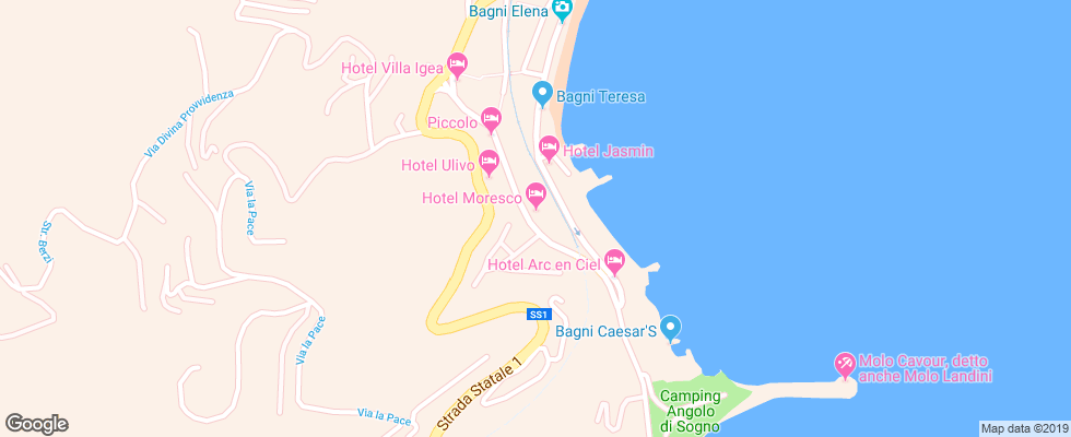 Отель Moresco Diano Marina на карте Италии