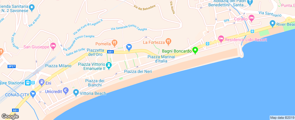 Отель Moroni на карте Италии