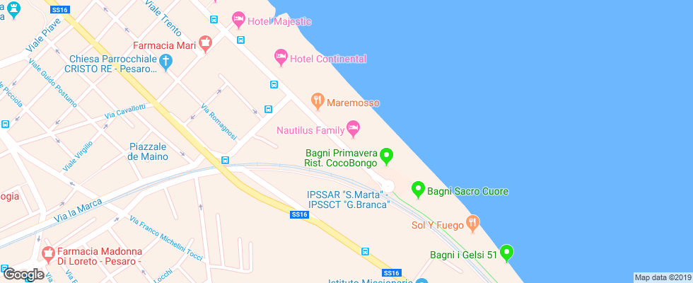 Отель Nautilus на карте Италии