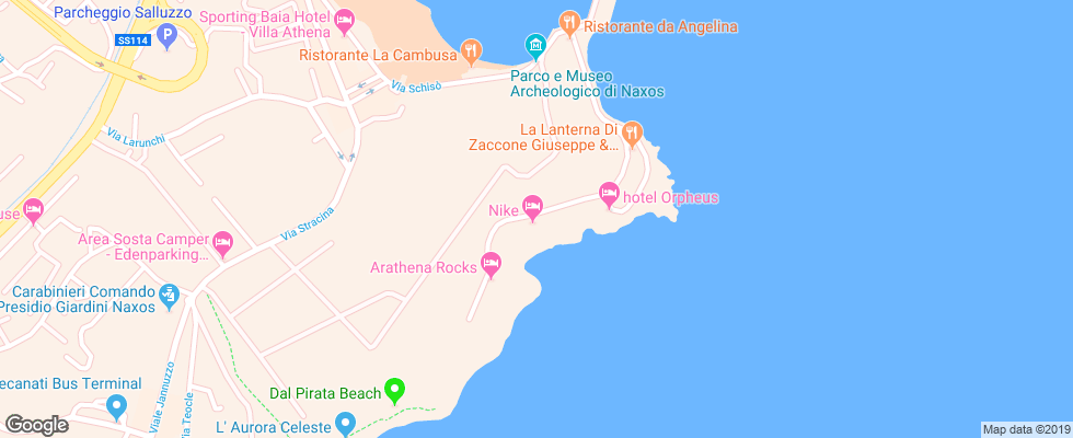Отель Nike Giardini Di Naxos на карте Италии