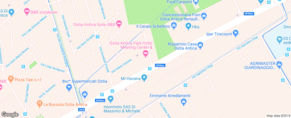 Отель Ostia Antica Park на карте Италии