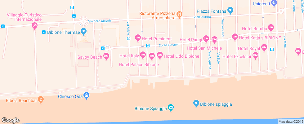 Отель Palace Hotel Bibione на карте Италии