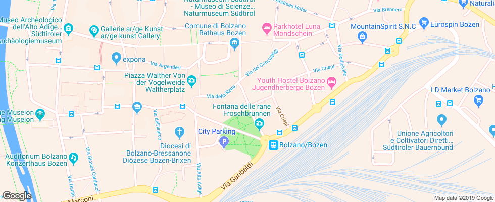 Отель Parkhotel Laurin на карте Италии