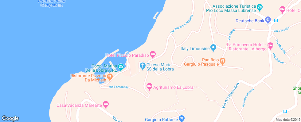 Отель Piccolo Paradiso Sorrento на карте Италии