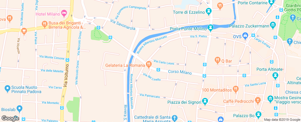 Отель Plaza Padova на карте Италии