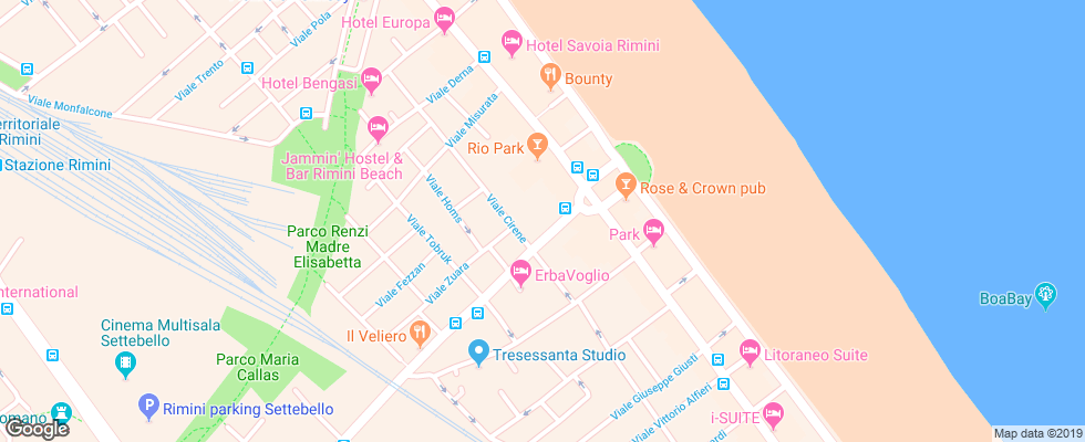 Отель President Rimini на карте Италии