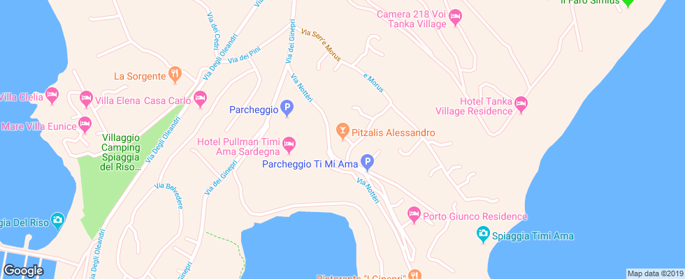 Отель Pullman Timi Ama на карте Италии