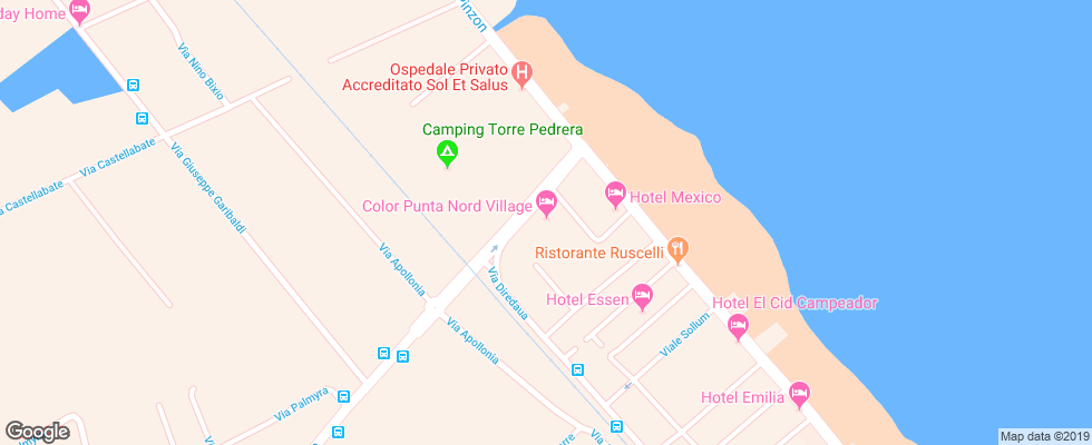 Отель Punta Nord Village на карте Италии