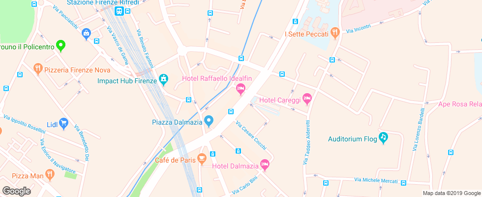 Отель Raffaello на карте Италии