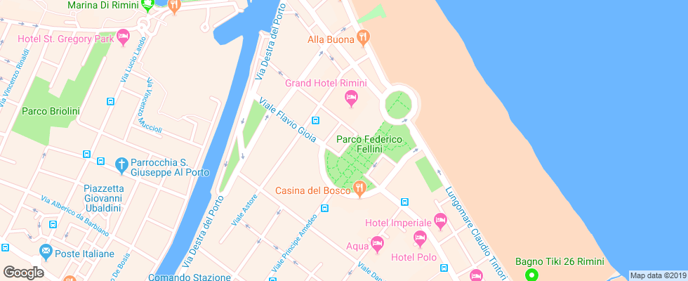 Отель Residence Parco Fellini на карте Италии