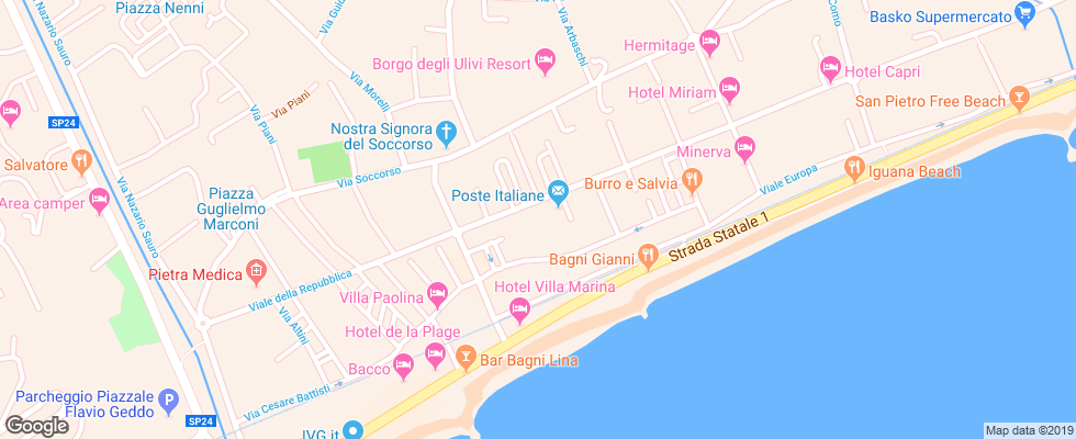 Отель Residence Perla Marina на карте Италии