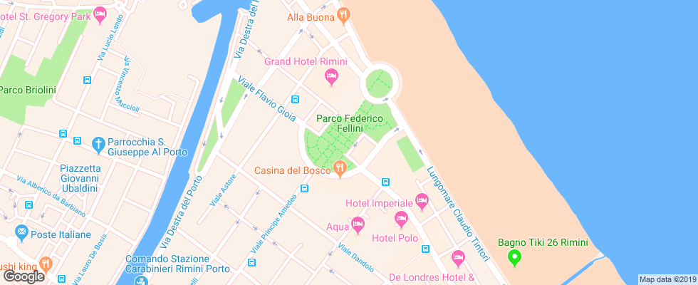 Отель Residenza Grand Hotel Rimini на карте Италии