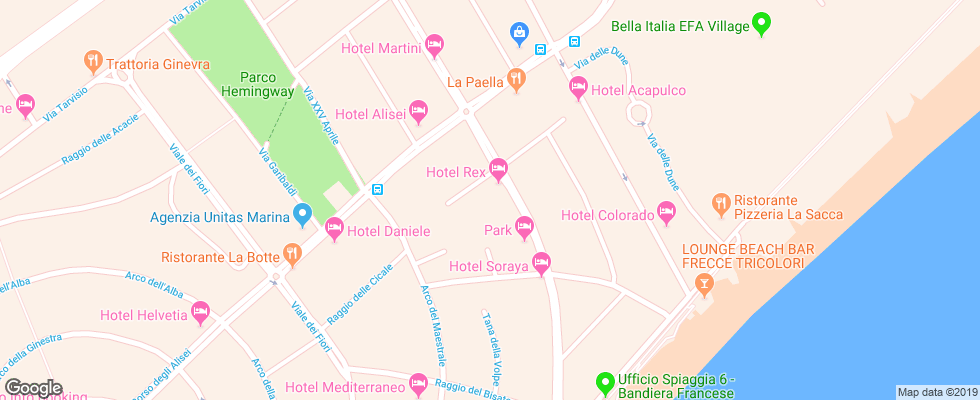 Отель Rex Lignano на карте Италии