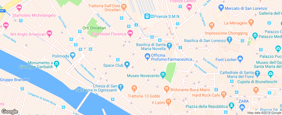 Отель Rivoli на карте Италии