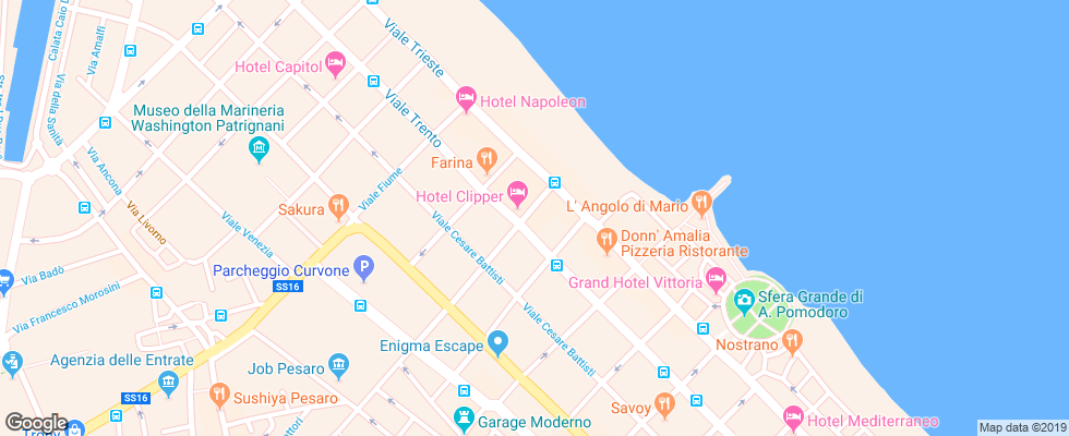 Отель Rossini на карте Италии