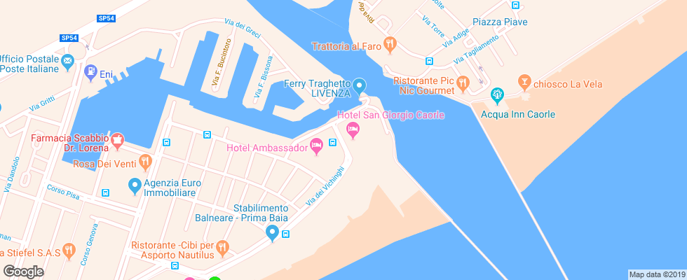 Отель San Giorgio Kaorle на карте Италии