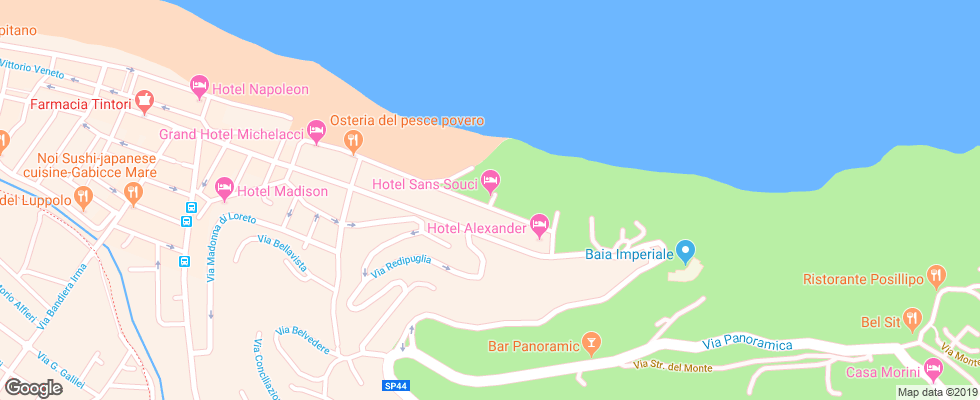 Отель Sans Souci на карте Италии