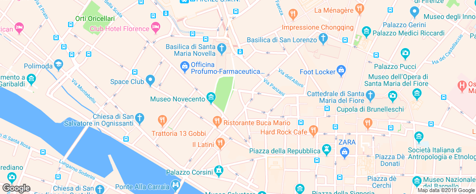 Отель Santa Maria Novella на карте Италии