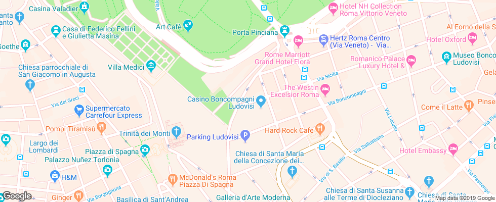 Отель Sofitel Roma Villa Borghese на карте Италии