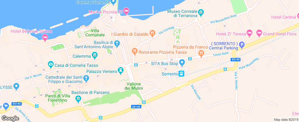 Отель Sorrento Flats B&b на карте Италии