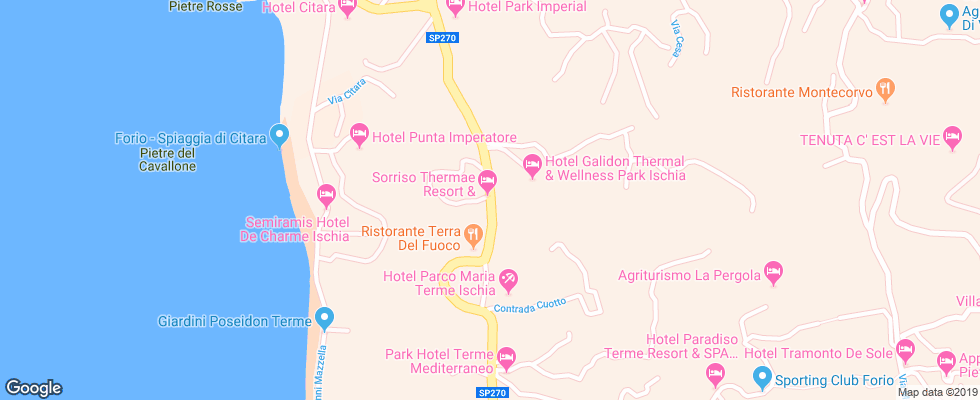 Отель Sorriso Thermae & Resort на карте Италии