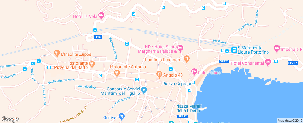 Отель Tigullio Et De Milan на карте Италии