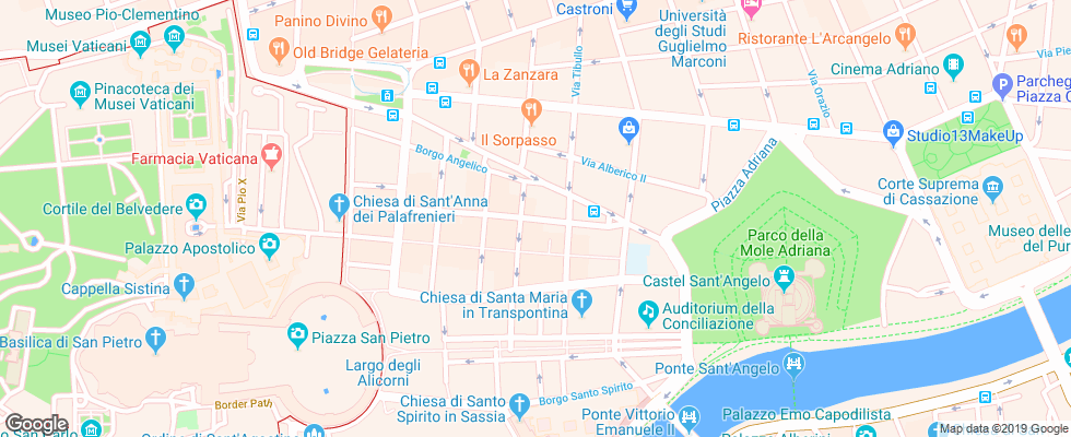 Отель Trianon Borgo Pio Resicence на карте Италии