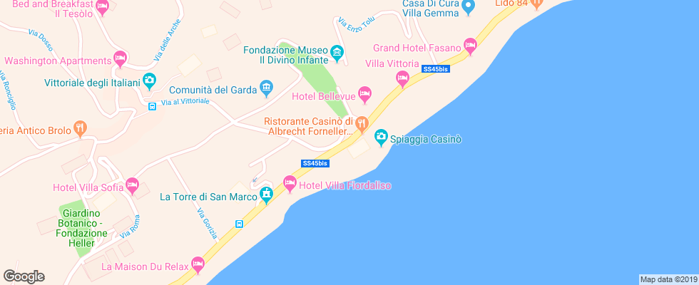 Отель Villa Del Sogno на карте Италии
