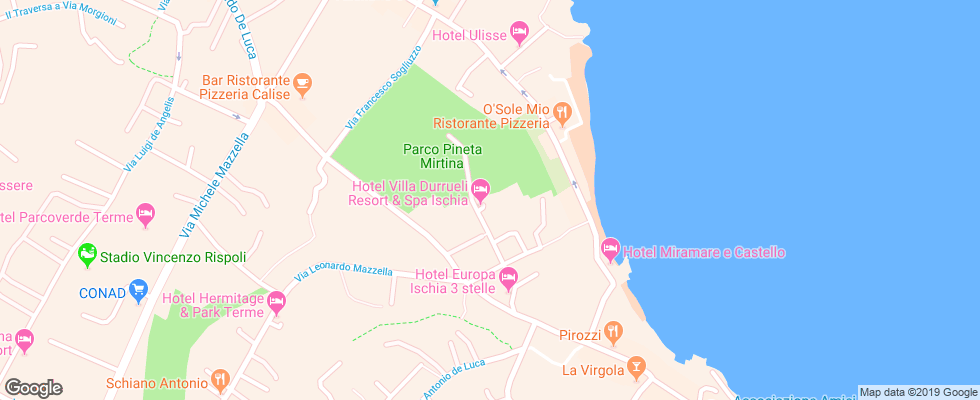 Отель Villa Durrueli на карте Италии