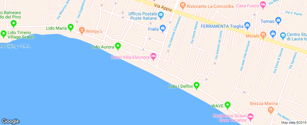 Отель Villa Eleonora на карте Италии